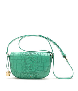 Callie Mini Saddle Bag Mint Croc - Keanna Couture